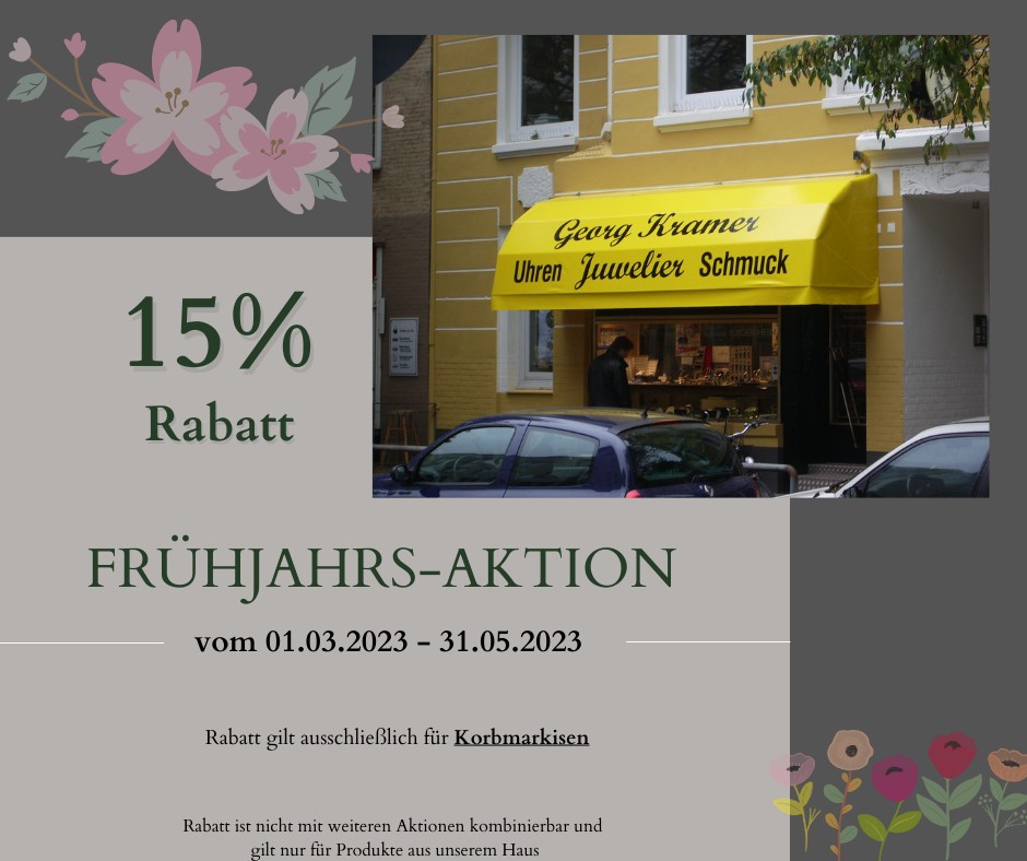 15% Rabatt auf Korbmarkisen
