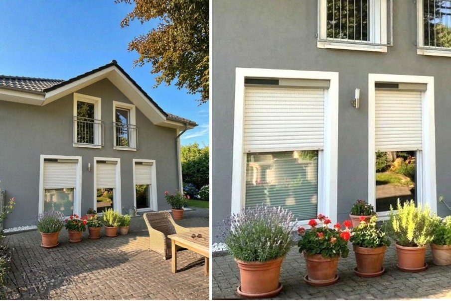 Solar-Rollläden an einem Einfamilienhaus von Zschimmer realisiert