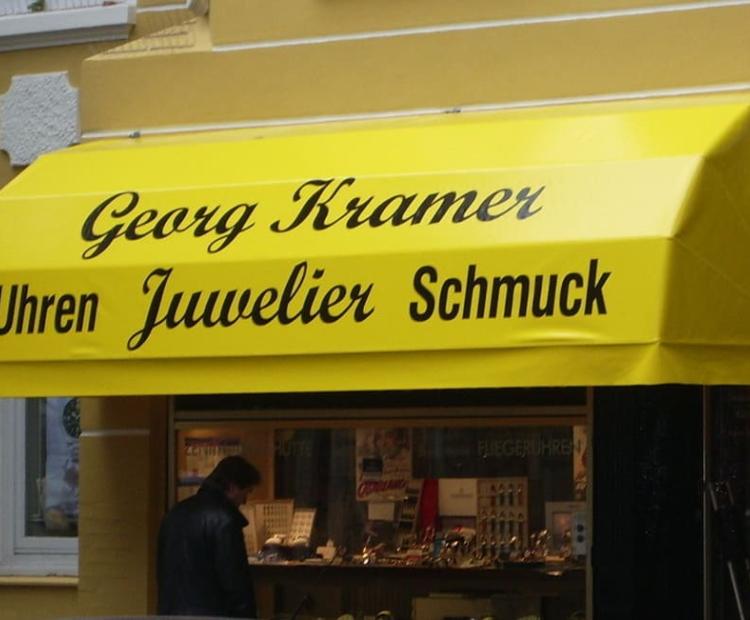 Korbmarkise-Neubespannung-Schmuckladen
