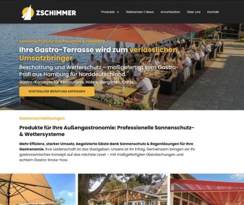 www.zschimmer-gastronomie.de - ein Screenshot vom Zschimmer Gastro-Fachportal