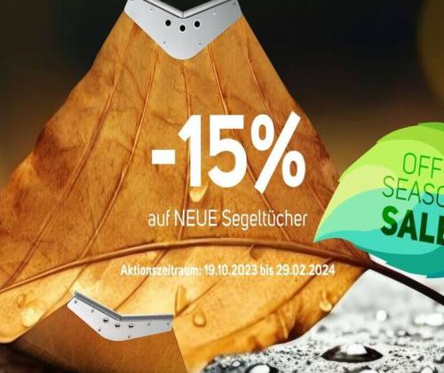 Aktion 15% Rabatt auf Segeltücher