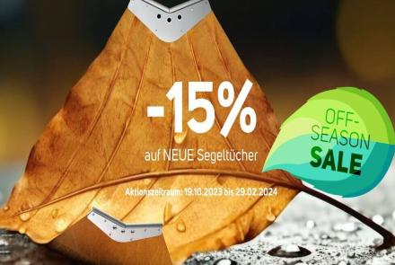 Aktion 15% Rabatt auf Segeltücher