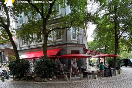 Zschimmer Sunrain Markise und Schatello im Cafe Geyer Bild1