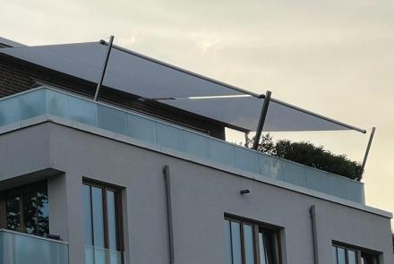 Shade INOX Sonnensegel auf einer Dachterrasse