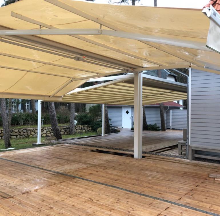 Zschimmer - Pergola Sunrain Q - Markise - Freistehend - Terrassenfaltdach
